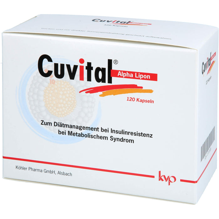 Cuvital Alpha Lipon Kapseln zur diätetischen Behandlung von Insulinresistenz bei metabolischem Syndrom, 120 pcs. Capsules