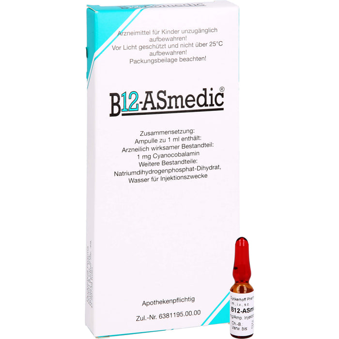 B12 ASmedic Injektionslösung, 10 St. Ampullen