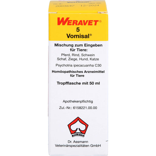 WERAVET  5 Vomisal Tropfflasche, 50 ml Lösung