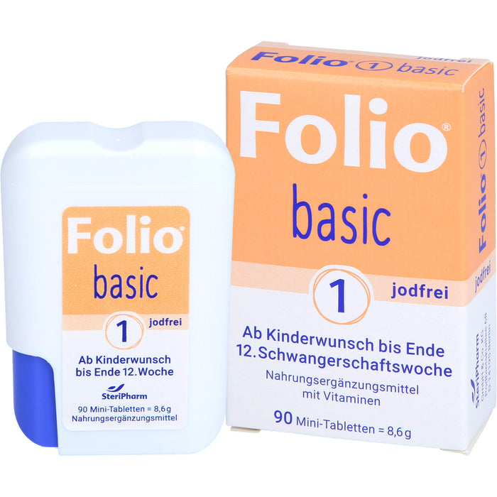 Folio 1 Basic jodfrei ab Kinderwunsch bis Ende 12.Woche, 90 pcs. Tablets