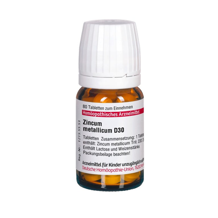 Zincum metallicum D30 DHU Tabletten, 80 pc Tablettes