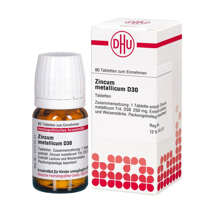 Zincum metallicum D30 DHU Tabletten, 80 pc Tablettes