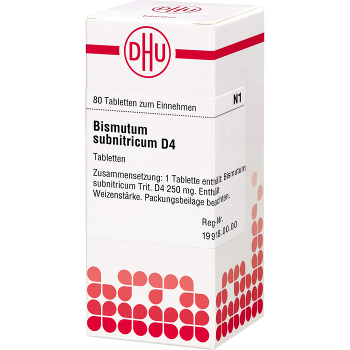 Bismutum subnitricum D4 DHU Tabletten, 80 pc Tablettes
