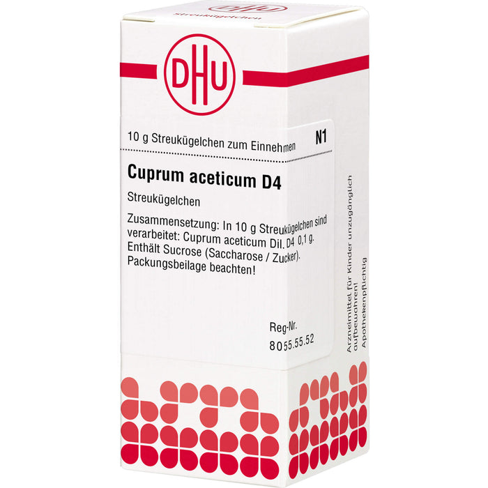 Cuprum aceticum D4 DHU Globuli, 10 g Globules