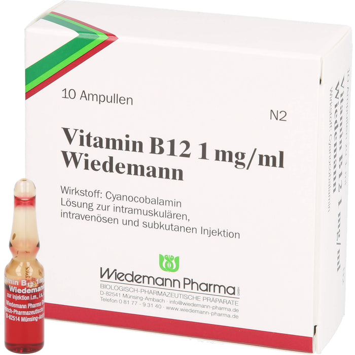 Vitamin B12 Wiedemann 1 mg/ml Injektionslösung, 10 St. Ampullen