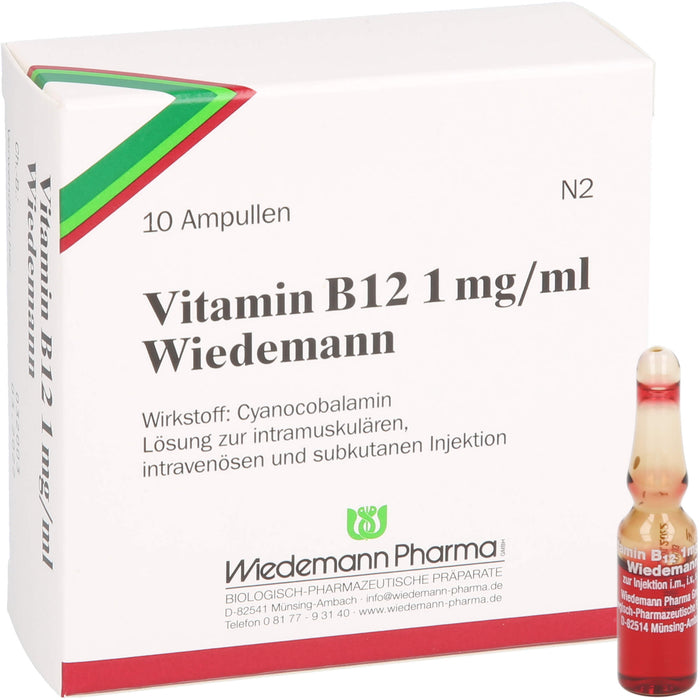 Vitamin B12 Wiedemann 1 mg/ml Injektionslösung, 10 St. Ampullen