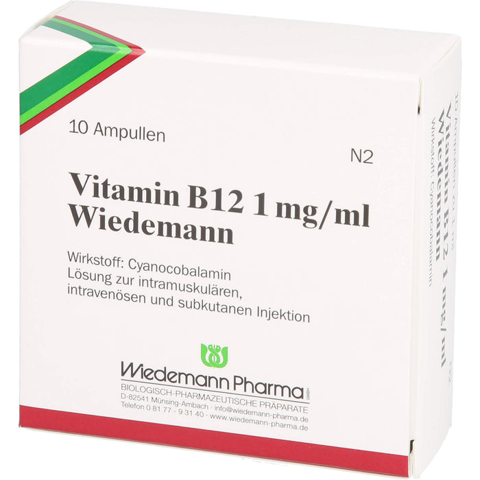 Vitamin B12 Wiedemann 1 mg/ml Injektionslösung, 10 St. Ampullen
