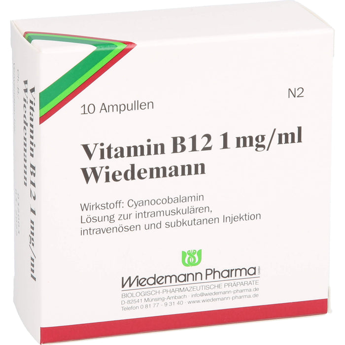 Vitamin B12 Wiedemann 1 mg/ml Injektionslösung, 10 St. Ampullen