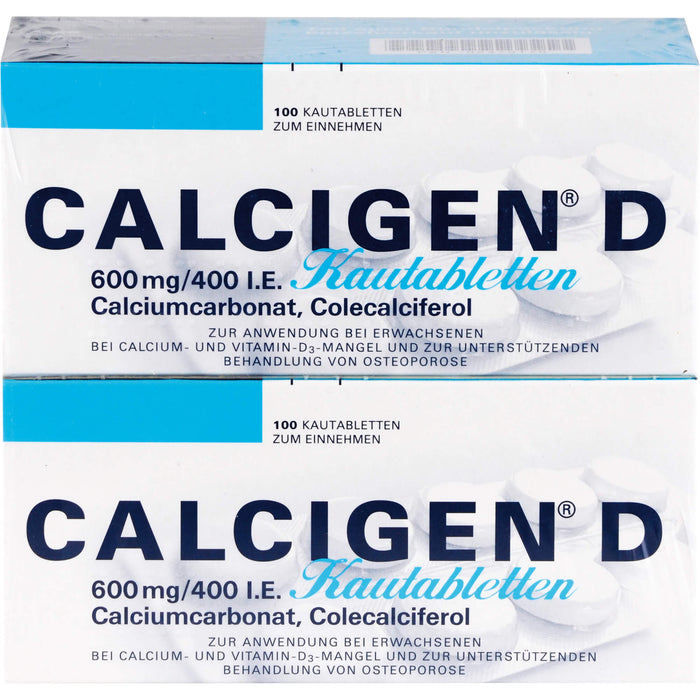 CALCIGEN D 600 mg / 400 I.E. Kautabletten bei Calcium- und Vitamin D3-Mangel, 200 pcs. Tablets