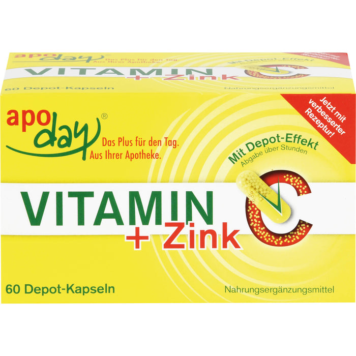 Apoday Vitamin C + Zink Depot-Kapseln, 60 St. Kapseln
