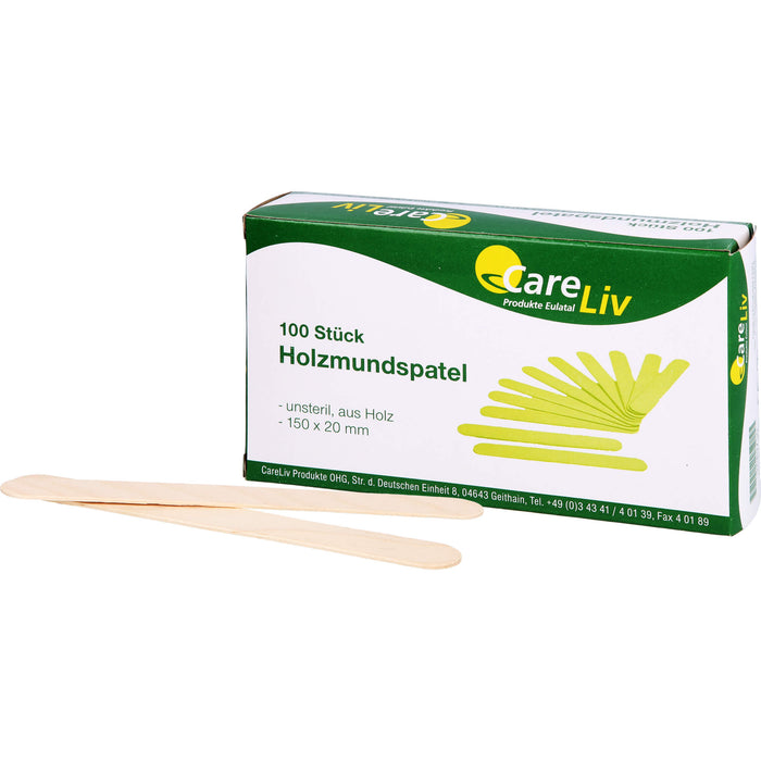 Holzmundspatel 15cm, 100 pc Spatule en bois