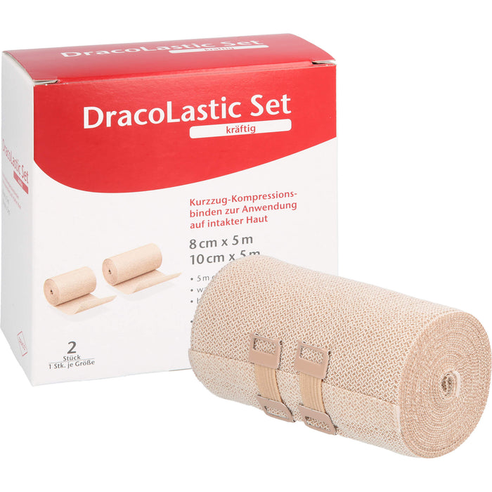 DracoLastic Set kräftig Kurzzug-Kompressions-Binden 8 cm x 5 m und 10 cm x 5 m, 2 pc Paquet
