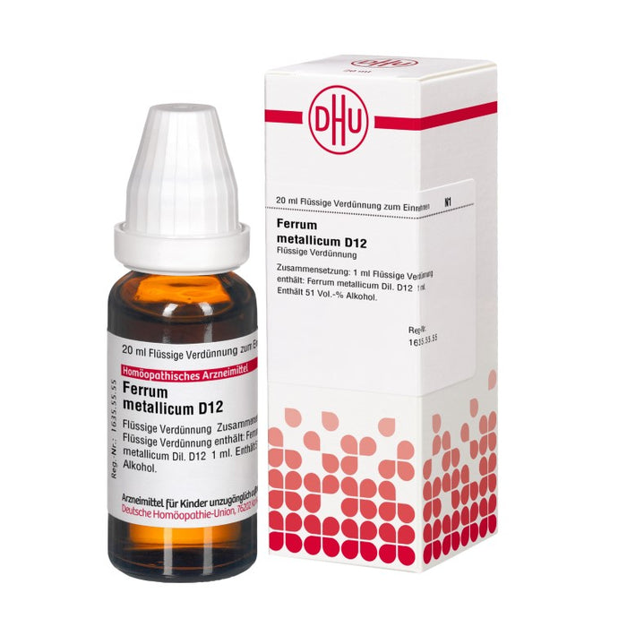 DHU Ferrum metallicum D12 Dilution, 20 ml Solution
