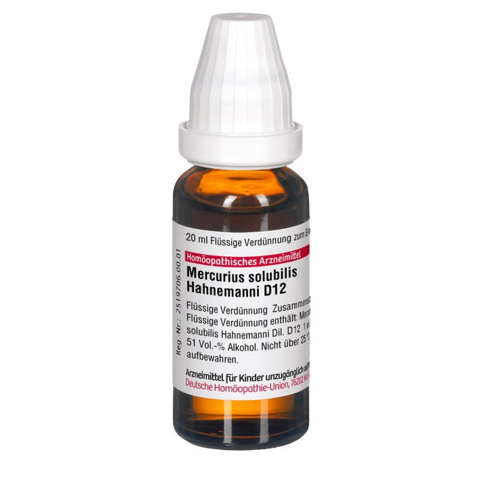 DHU Mercurius solubilis Hahnemanni D12 Dilution, 20 ml Solution