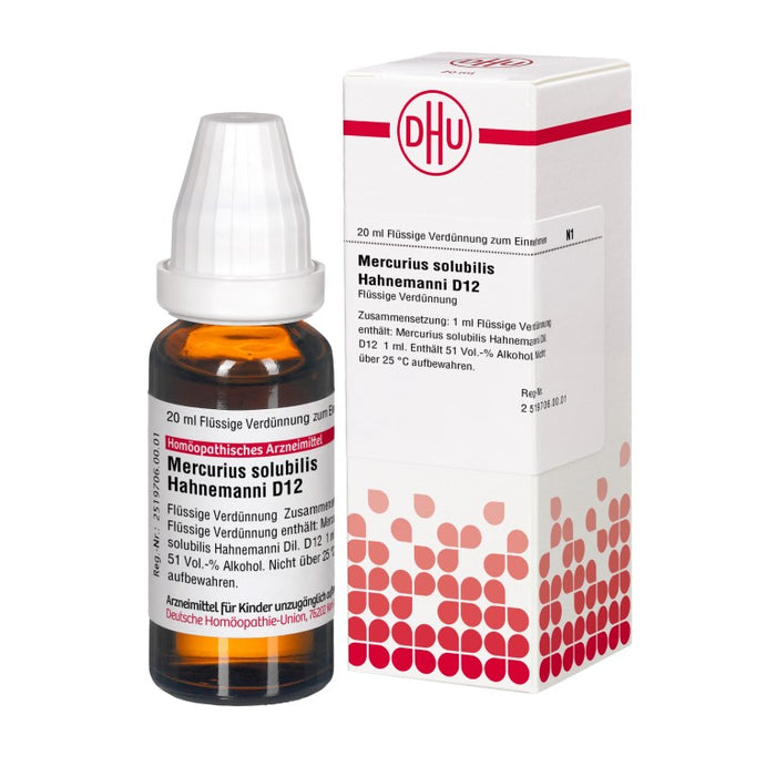DHU Mercurius solubilis Hahnemanni D12 Dilution, 20 ml Solution