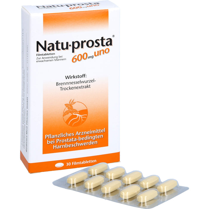 Natu-prosta 600 mg uno Filmtabletten bei Prostata-Erkrankungen, 30 St. Tabletten