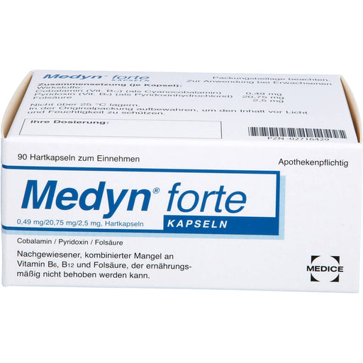 Medyn forte Kapseln bei nachgewiesener, kombinierter Mangel an B6, B12 und Folsäure, 90 St. Kapseln