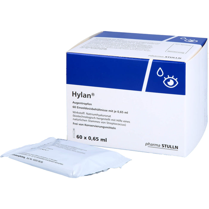 Hylan Augentropfen zur symptomatischen Behandlung beim trockenen Auge, 60 St. Lösung