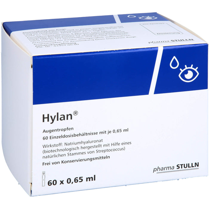Hylan Augentropfen zur symptomatischen Behandlung beim trockenen Auge, 60 St. Lösung