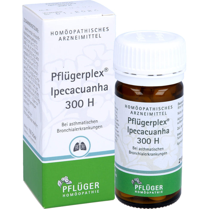 Pflügerplex Ipecacuanha 300 H Tabletten bei asthmatischen Bronchialerkrankungen, 100 pc Tablettes