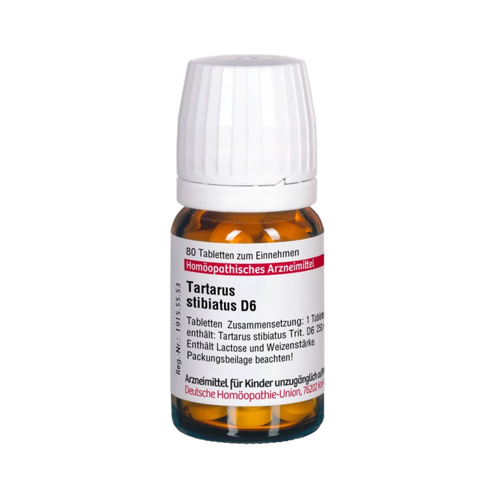 Tartarus stibiatus D6 DHU Tabletten, 80 pc Tablettes