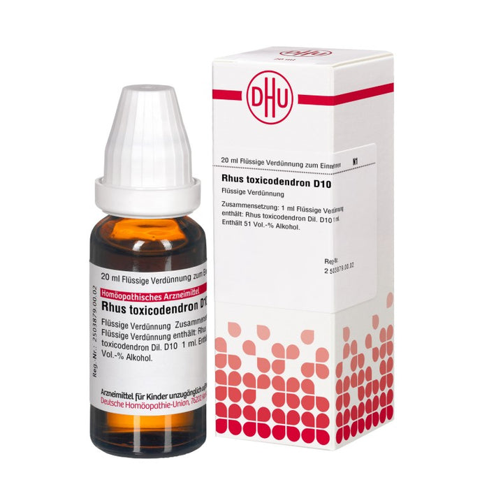 DHU Rhus toxicodendron D10 Dilution, 20 ml Solution