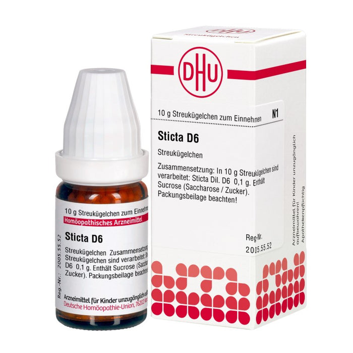 Sticta D6 DHU Globuli, 10 g Globules