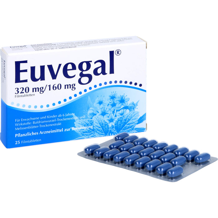 Euvegal 320 mg / 160 mg Filmtabletten zur Beruhigung, 25 pc Tablettes