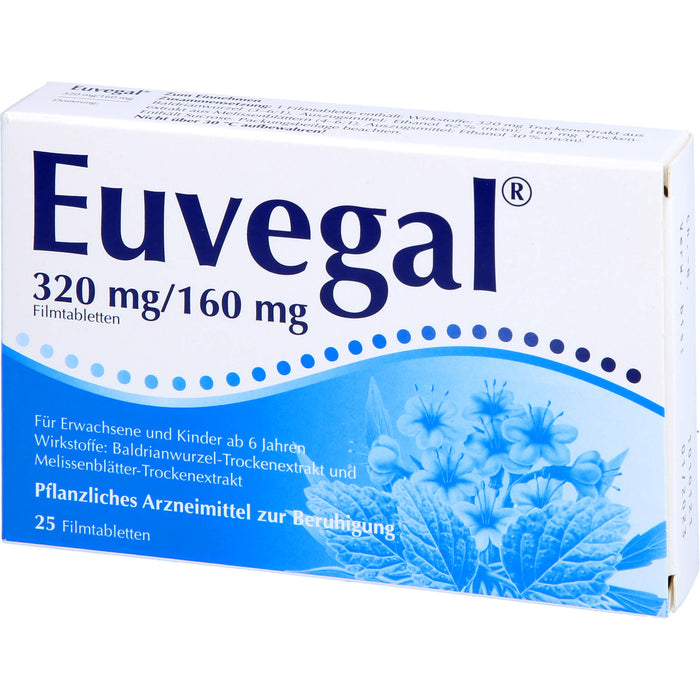 Euvegal 320 mg / 160 mg Filmtabletten zur Beruhigung, 25 pc Tablettes
