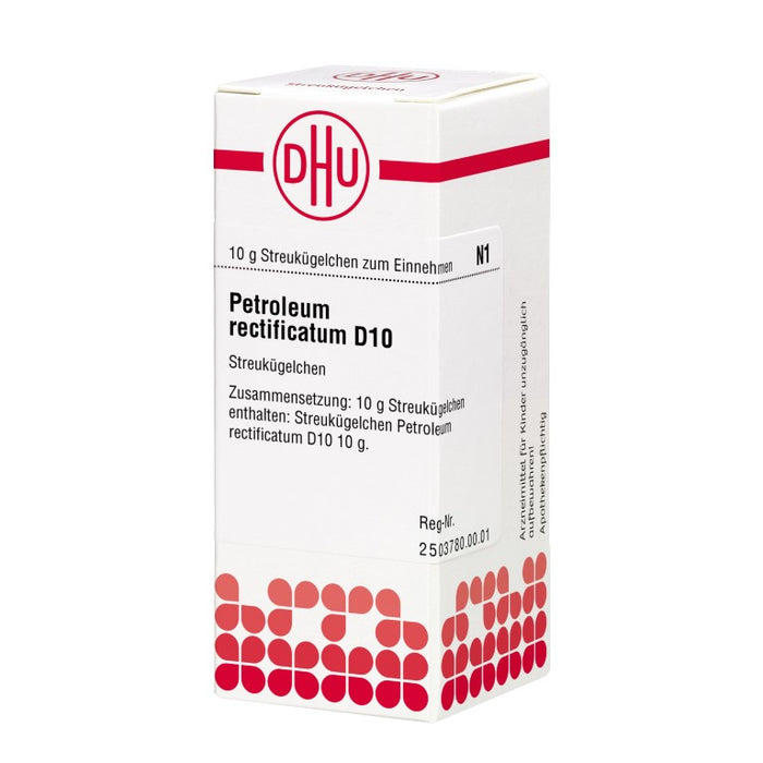 Petroleum rectificatum D10 DHU Globuli, 10 g Globules