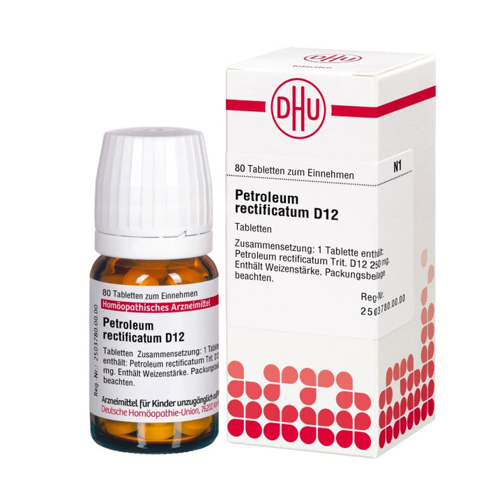 Petroleum rectificatum D12 DHU Tabletten, 80 pc Tablettes