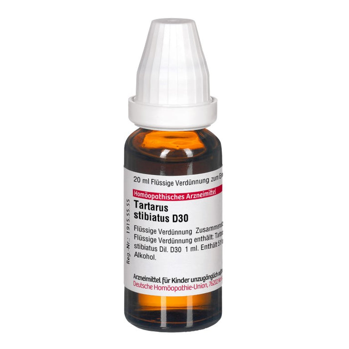 DHU Tartarus stibiatus D30 Dilution, 20 ml Solution