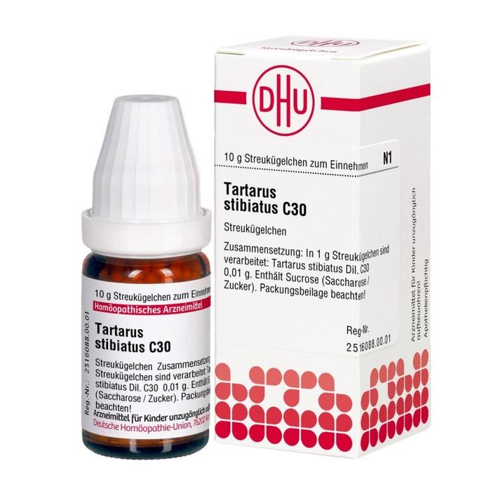 Tartarus stibiatus C30 DHU Globuli, 10 g Globules
