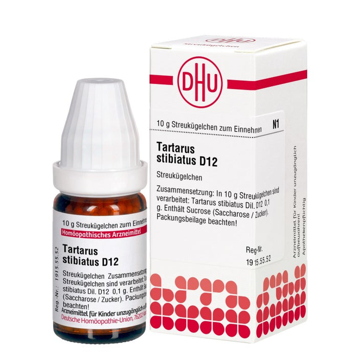 Tartarus stibiatus D12 DHU Globuli, 10 g Globules