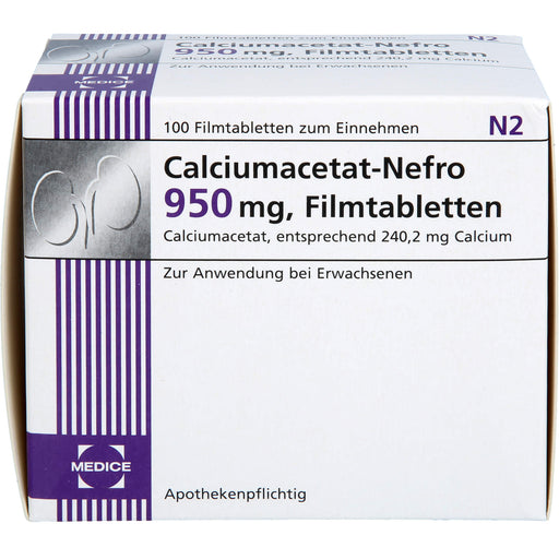 MEDICE Calciumacetat-Nefro 950 mg Filmtabletten, 100 St. Tabletten