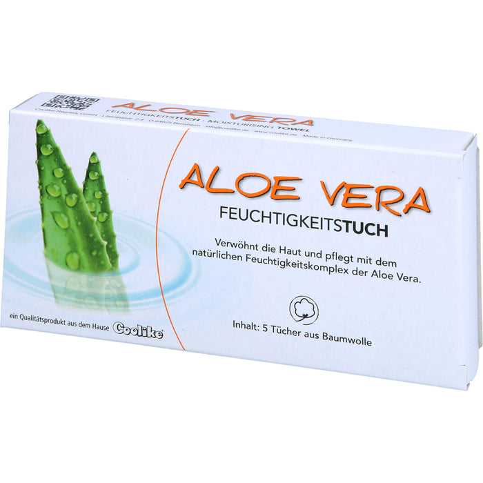 Coolike Aloe Vera Feuchtigkeitstuch verwöhnt die Haut, 5 St. Tücher