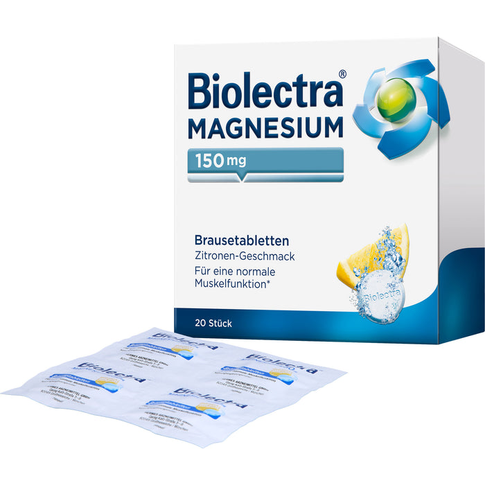Biolectra Magnesium 150 mg Brausetabletten Zitronengeschmack, 20 pcs. Tablets