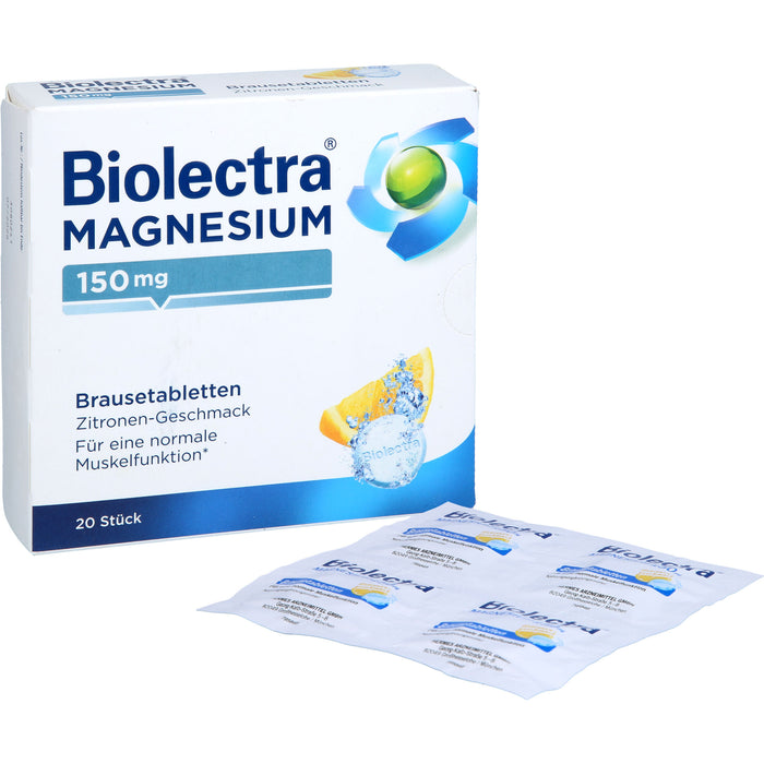 Biolectra Magnesium 150 mg Brausetabletten Zitronengeschmack, 20 pcs. Tablets