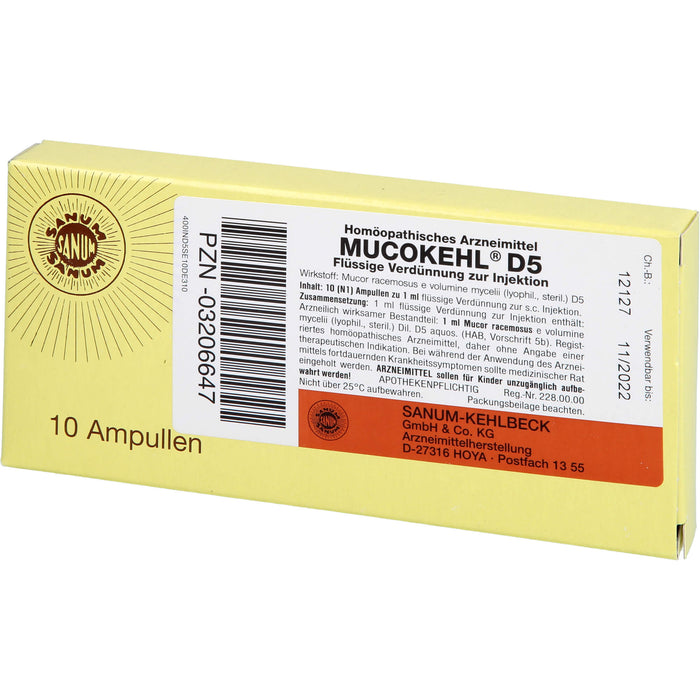SANUM-KEHLBECK Mucokehl D5 flüssige Verdünnung, 10 St. Ampullen