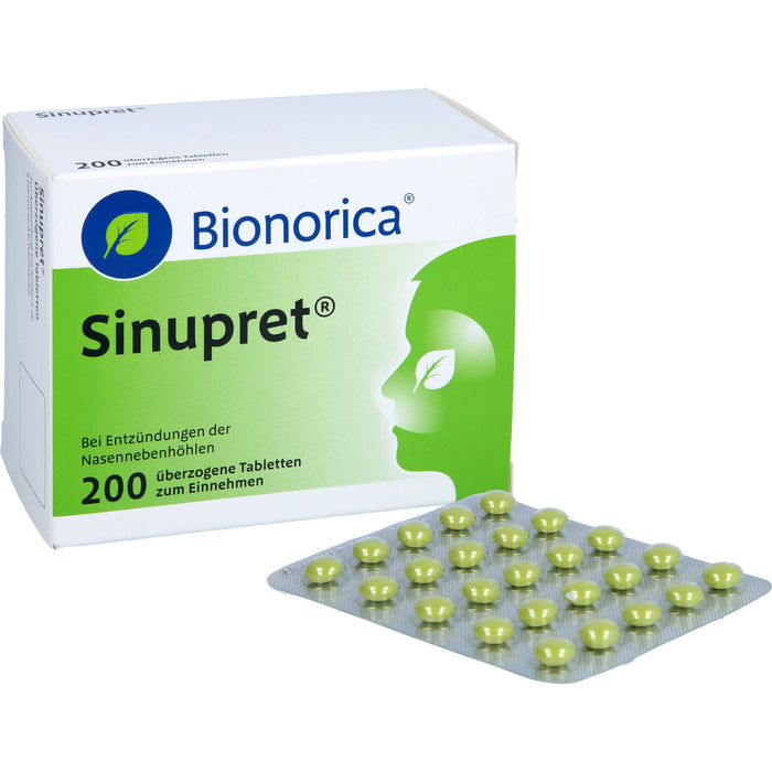 Sinupret Tabletten bei Entzündungen der Nasennebenhöhlen, 200 pc Tablettes
