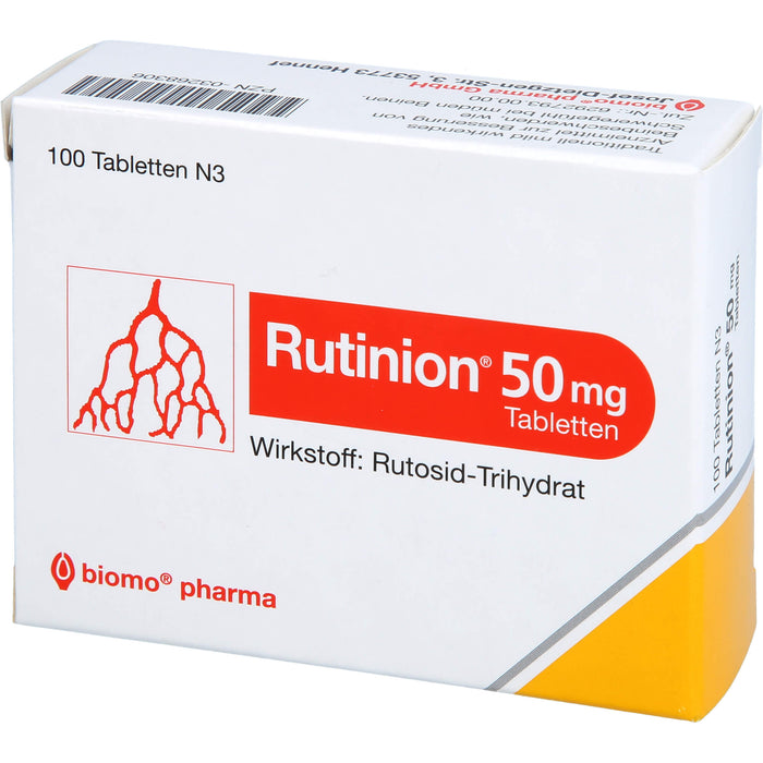 Rutinion 50 mg Tabletten zur Besserung von Beschwerden in den Beinen, 100 pcs. Tablets