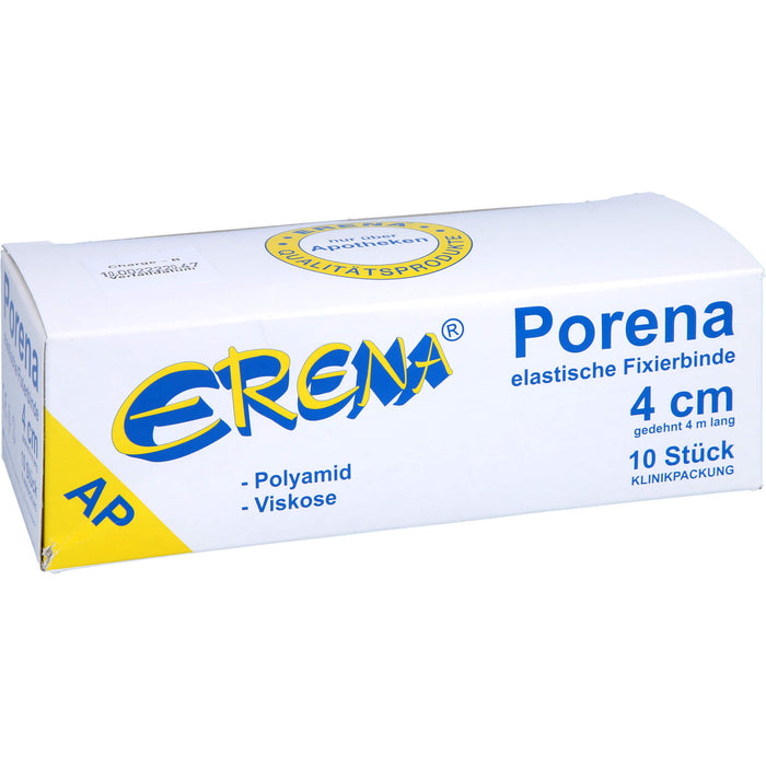 ERENA Porena elastische Fixierbinde 4 cm x 4 m zur Fixierung von Wundauflagen, 10 pc Bandage