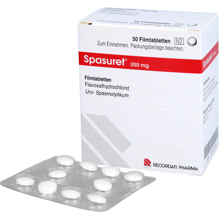 Spasuret 200 mg Filmtabletten zur symptomatischen Behandlung von häufigem Wasserlassen, 50 pc Tablettes