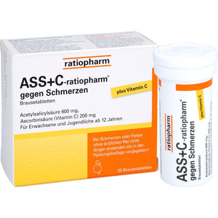 ASS+C-ratiopharm Brausetabletten gegen Schmerzen, 20 pcs. Tablets