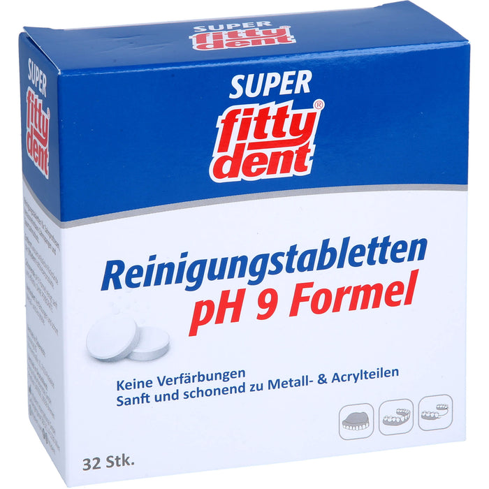 FITTYDENT SUPER REINIGUNGS, 32 pc Tablettes