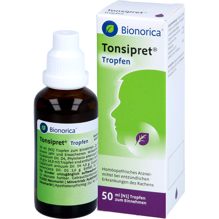 Tonsipret Tropfen bei Erkrankungen des Rachens, 50 ml Solution