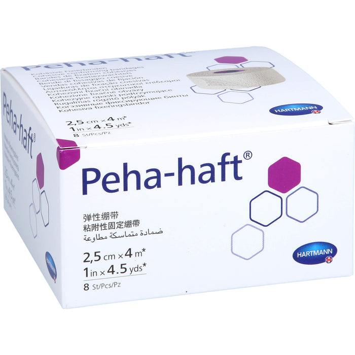 Peha-haft Latexfrei Fixierbinde 2,5cmx4m, 8 pc Paquet