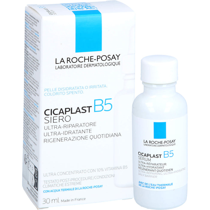 La Roche-Posay Cicaplast B5 Serum reparierendes und feuchtigkeitsspendendes Gesichtsserum mit 10 % Dexpanthenol, 30 ml Solution