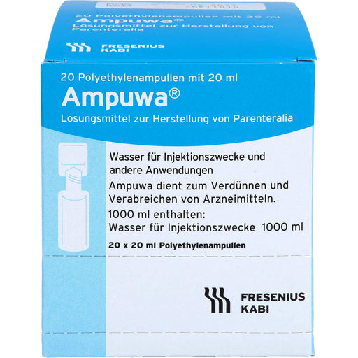 Ampuwa , Lösungsmittel zur Herstellung von Parenteralia Polyethylenampullen, 20 ml, 400 ml Lösung