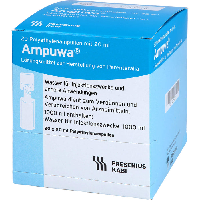 Ampuwa , Lösungsmittel zur Herstellung von Parenteralia Polyethylenampullen, 20 ml, 400 ml Solution